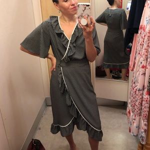 Who What Wear Wrap Dress Black & White Small